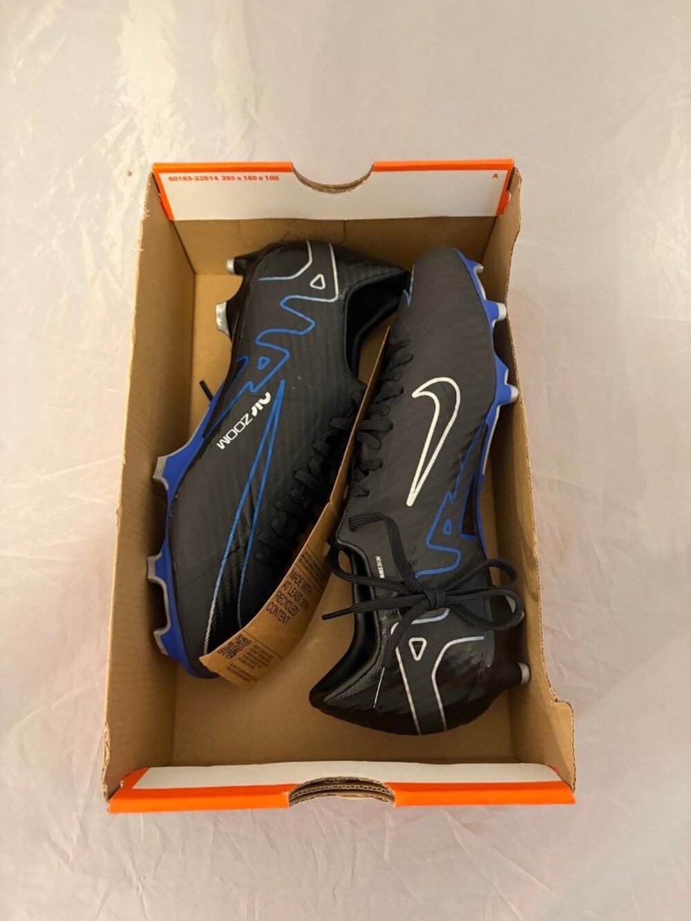 Nike Zoom Vapor 15 Academy black blue soccer cleats men’s size 5.5 DJ5631 040 - Picture 5 of 9